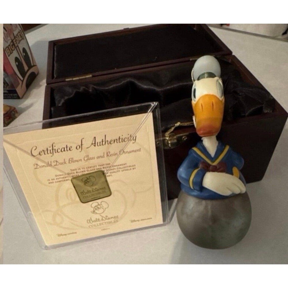Donald Duck Blown Glass And Resin Ornament